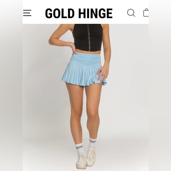 Gold Hinge Skirts Gold Hinge Pleated Tennis Skirt In Aqua Sky Lg Poshmark